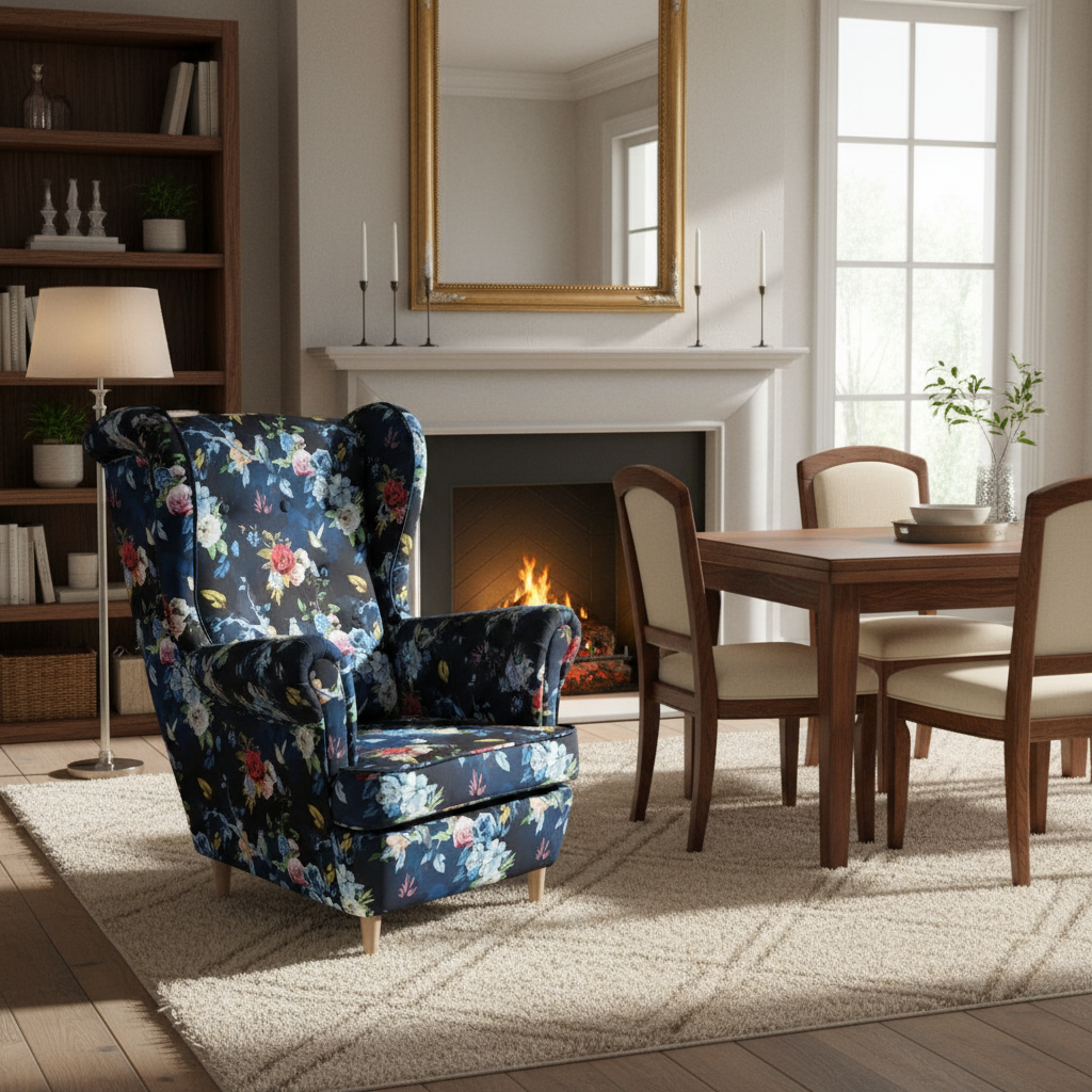 fotel-uszak Fotel w kwiaty Uszak