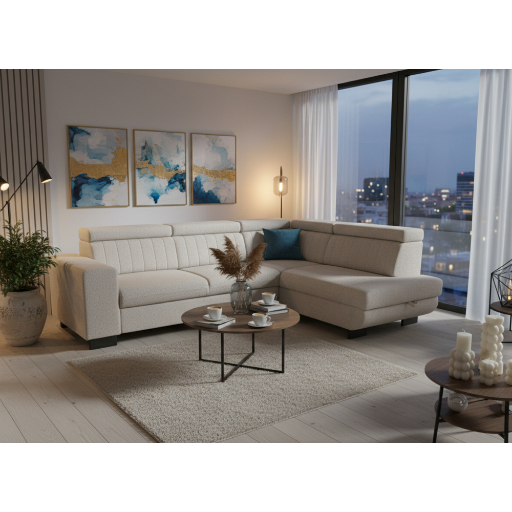 Rozkładany narożnik z funkcją spania Cortina